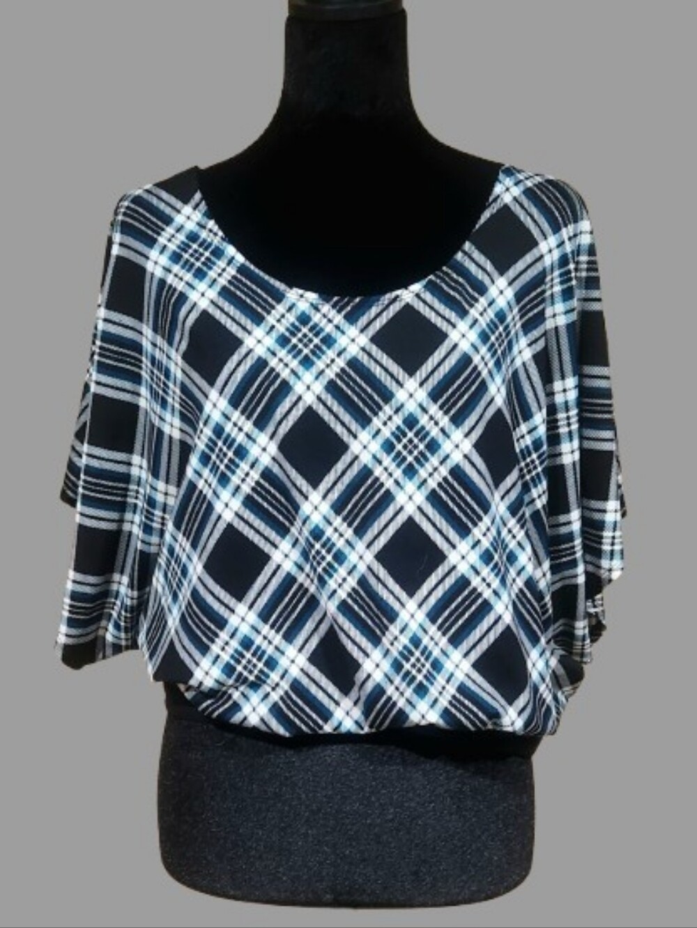 Sixteen Black and White Plaid Crop Top